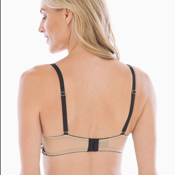 Soma Sensuous Velvet Plunge Soft Tan/Black 36B NWT - Picture 4 of 7